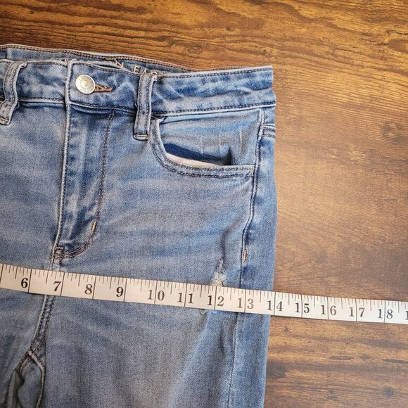 American Eagle Jeans 4 S Next Level Stretch Jegging Super Hi Rise Ripped - Picture 8 of 11